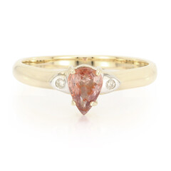 Gouden ring met een Onverhitte Padparadscha Saffier