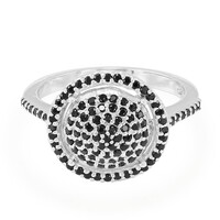 Zilveren ring met zwarte spinelstenen