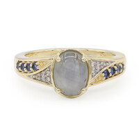 Gouden ring met een Zilveren Blauwe Ster Saffier