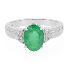 Zilveren ring met een Bahia-smaragd