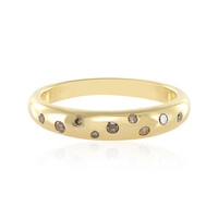Zilveren ring met I3 Champagne Diamanten