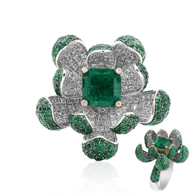 Gouden ring met een Colombiaanse smaragd (Estée Collection)