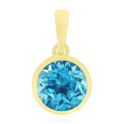 Gouden hanger met een Zwitsers-blauwe topaas