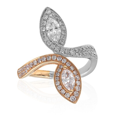 Gouden ring met een I1 Roze Diamant (CIRARI)