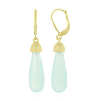 Zilveren oorbellen met Aqua Chalcedonen