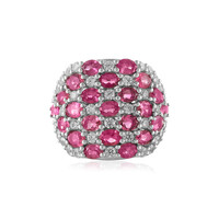 Zilveren ring met roze toermalijnen