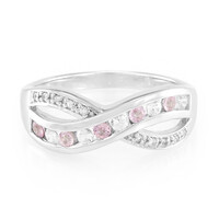 Zilveren ring met Ceylon roze saffieren