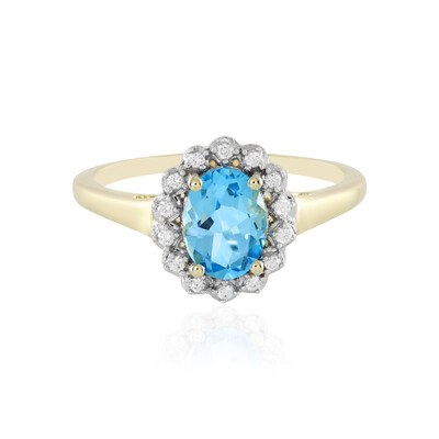 Gouden ring met een Zwitsers-blauwe topaas (Adela Gold)