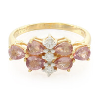 Gouden ring met Onverhitte Padparadscha Saffieren (AMAYANI)