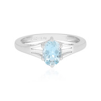 Zilveren ring met een aquamarijn