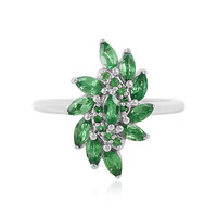 Zilveren ring met tsavorieten