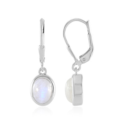 Zilveren oorbellen met regenboog maanstenen (MONOSONO COLLECTION)
