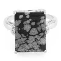 Zilveren ring met een sneeuwvlokken obsidiaan