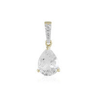 Gouden hanger met een witte topaas