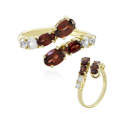 Gouden ring met rode zirkonen (KM by Juwelo)