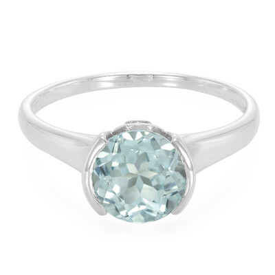 Zilveren ring met een hemel-blauwe topaas