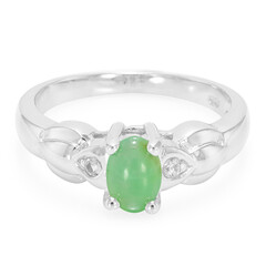 Zilveren ring met een keizerlijk chrysopraas