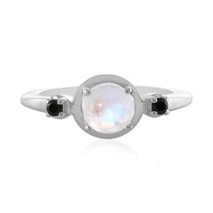 Zilveren ring met een regenboog maansteen