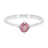 Zilveren ring met een Padparadscha saffier
