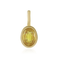 Zilveren hanger met een Gele Madagaskar Saffier