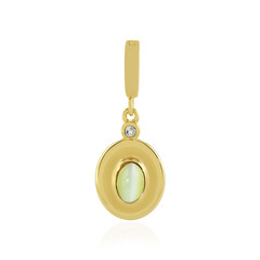 Zilveren hanger met een kattenoog-chrysoberil