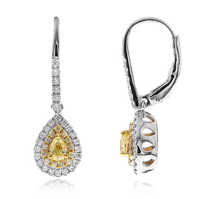 Gouden oorbellen met gele S12 diamanten (CIRARI)