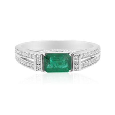 Gouden ring met een Zambia-smaragd (Annette)