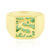 Zilveren ring met een groene jade