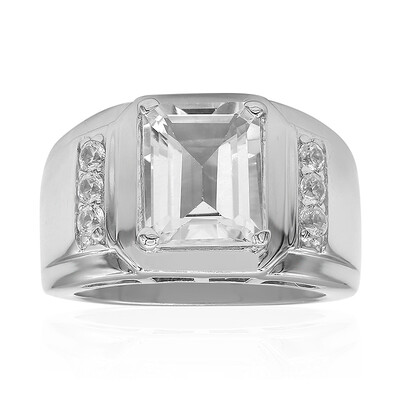 Zilveren ring met een witte topaas