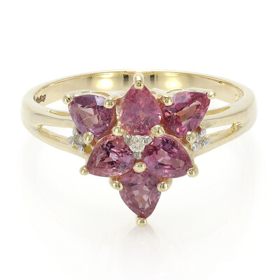 Gouden ring met Onverhitte Padparadscha Saffieren