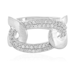 Zilveren ring met witte topaasstenen