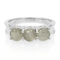 Zilveren ring met spectrolietstenen