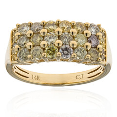 Gouden ring met SI2 Fancy Diamanten (CIRARI)