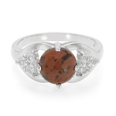 Zilveren ring met een mahonie obsidiaan