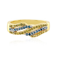 Zilveren ring met PK gele diamanten