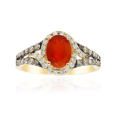 Gouden ring met een Mexicaanse vuur opaal (CIRARI)