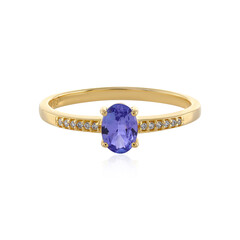 Gouden ring met een Onverhitte Tanzaniet