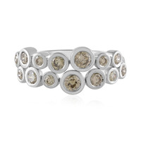 Gouden ring met VS1 champagne diamanten