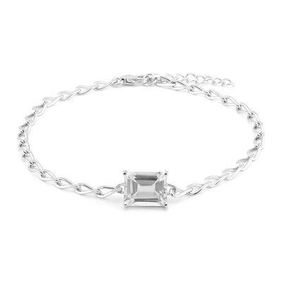 Zilveren armband met een witte topaas