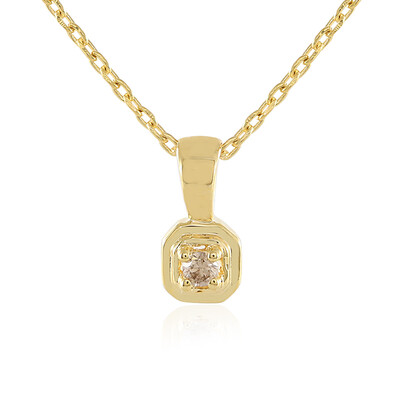 Zilveren halsketting met een I3 Champagne Diamant