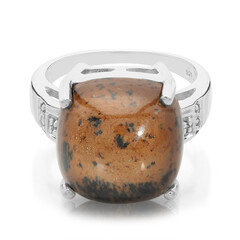 Zilveren ring met een mahonie obsidiaan