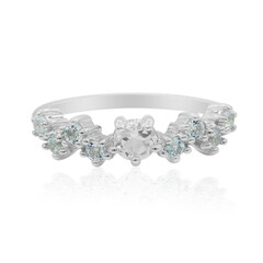 Zilveren ring met een witte topaas