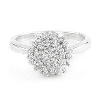 Zilveren ring met witte topaasstenen