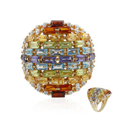 Zilveren ring met citrienstenen