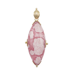 Zilveren hanger met een rhodochrosiet (Bali Barong)