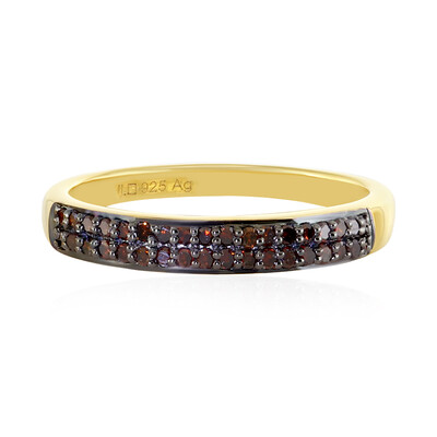 Zilveren ring met I4 Rode Diamanten