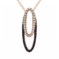 Gouden halsketting met zwarte diamanten
