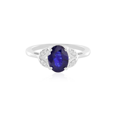 Zilveren ring met een Madagaskar Blauwe Saffier