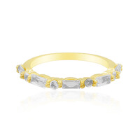 Zilveren ring met witte topaasstenen