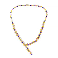 Gouden halsketting met Madagaskar Blauwe Saffieren (de Melo)
